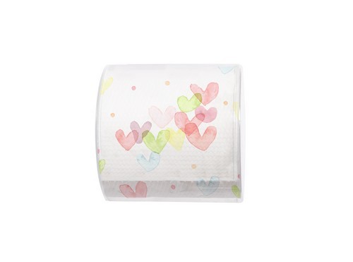 Toilettenpapier Rolle Hearts Pastel - Pastellherzen steigen auf 3-lagig