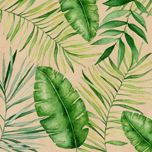 20 Servietten aus Recycling-Papier Jungle Leaves - Dschungelblätter grün 33x33cm