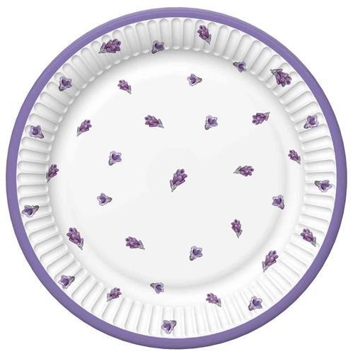 8 Pappteller Lavender Wreath - Lavendelkranz Ø22,7cm