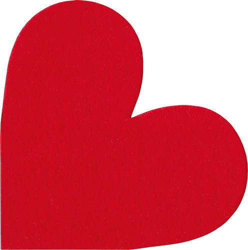 12 Servietten gestanzt Herz rot - Form des Herzens 33x33cm