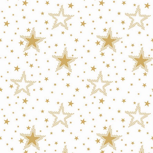 20 Servietten Night Sky gold/white - Sternenmuster gold-weiß 33x33cm