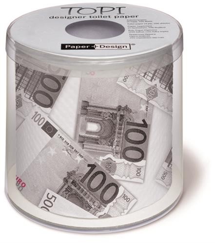 Toilettenpapier Rolle bedruckt Euro