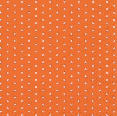 20 Servietten Mini Dots orange - Mini-Punkte orange 33x33cm