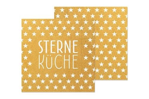 20 Servietten Sterneküche - Weiß / gold 33x33cm