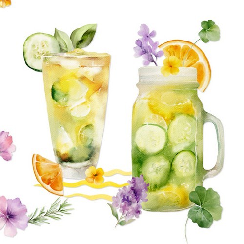 20 Servietten Lemonade - Frische Sommerlimonade 33x33cm