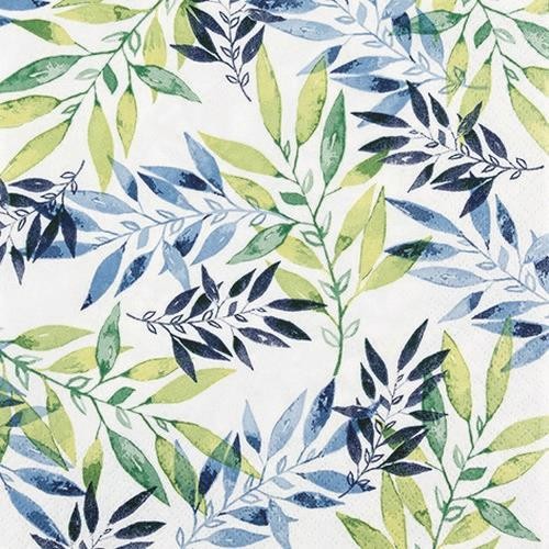 20 napkins Watercolour Leafs green - Leaves on watercolors green 33x33cm