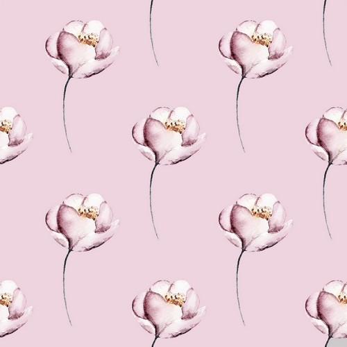 20 Servietten Blossoms - Einzelne Blümchen auf rosa 33x33cm