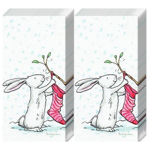 2x 10 Taschentücher Charming Snow Rabbit - Comic Schneehase