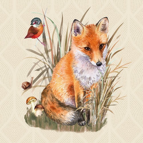20 Napkins Foxy - Fox in grasses 33x33cm