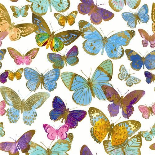20 Cocktailservietten Golden Butterflies – Goldene Schmetterlinge 24x24cm