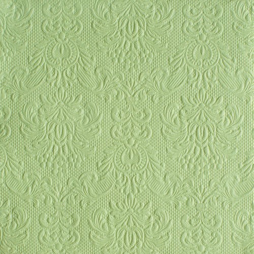 15 geprägte Servietten Elegance pale green 33x33cm
