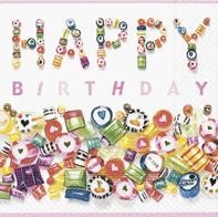 RP 20 Servietten Sweet Birthday - Süßer Geburtstag 33x33cm