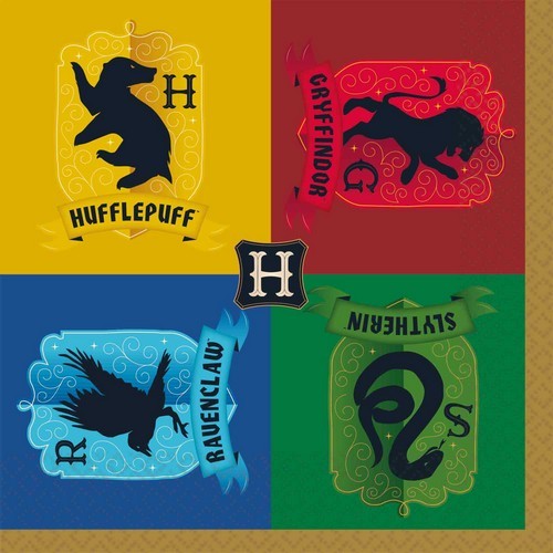 16 Servietten Harry Potter Häuser - Aufteilung der Häuser 33x33cm