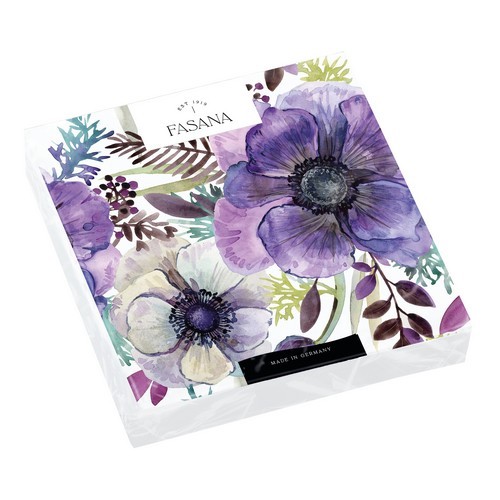20 Napkins Violet Vintage Flowers - Purple flower world 33x33cm