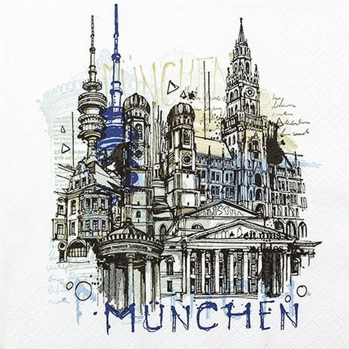 20 Servietten Munich Graphic - München grafisch 33x33cm