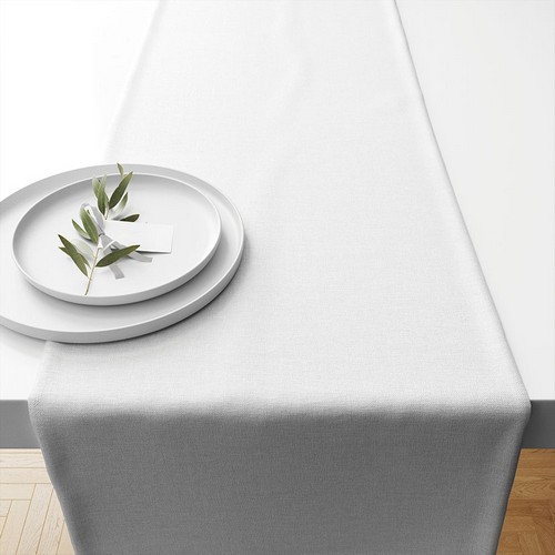Tischläufer aus Baumwolle Snow white - Uni weiß 40x150cm