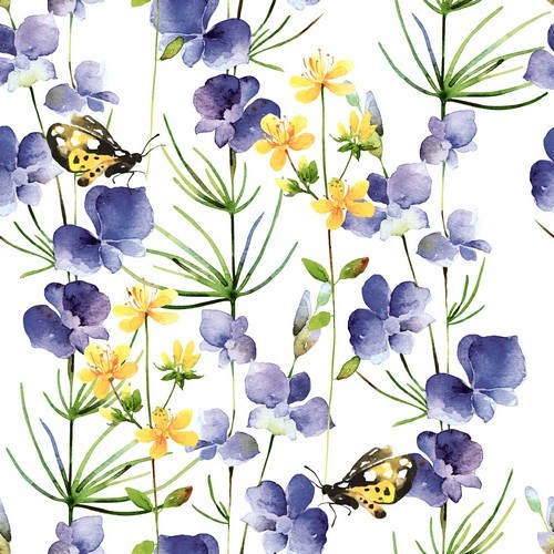 20 Servietten Blue Blossoms - Frische der Natur 33x33cm