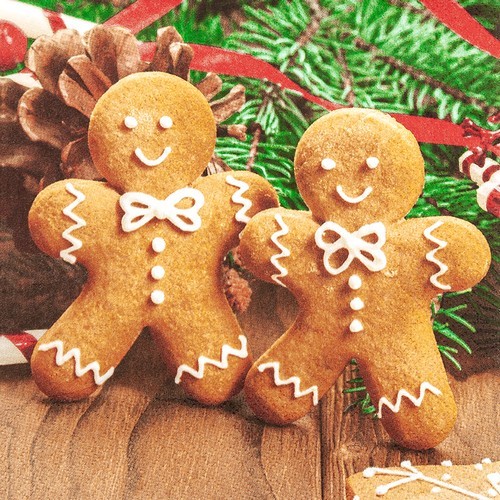 20 Servietten Ginger Bread Men - Lebkuchenpaar 33x33cm