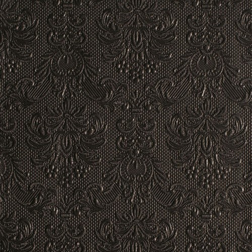 15 geprägte Servietten Elegance black 33x33cm