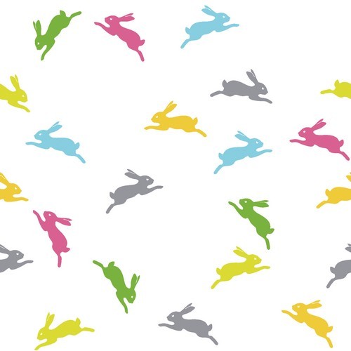 20 napkins Colorful Bunnies - Colorful, jumping bunnies 33x33cm