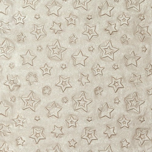 16 napkins embossed Embossed Stars almond - Stars dark beige 33x33cm
