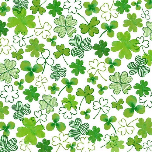 20 Servietten Lucky green - Viele grüne Kleeblätter 33x33cm
