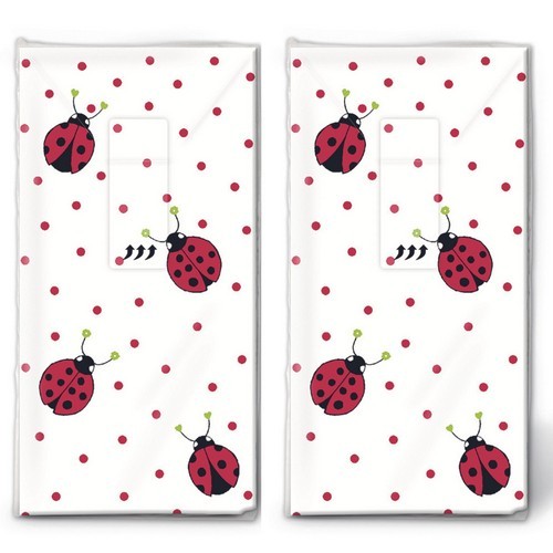 2x 10 Taschentücher Ladybirds and dots - Marienkäfer und Punkte