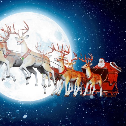 20 Servietten Lunar Xmas - Santa am Mond 33x33cm