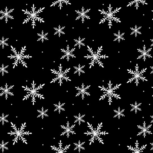 20 Napkins Snöflingör black - White snow crystals on black 33x33cm