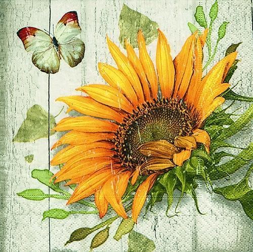 20 Servietten Vintage Sunflower