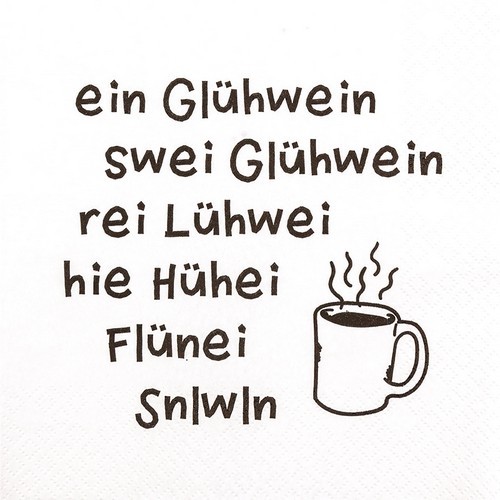 20 Servietten ein Glühwein - Zu viel Glühwein 33x33cm