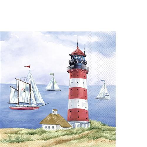 20 small cocktail napkins Seelust - lighthouse overlooks the sea 33x33cm