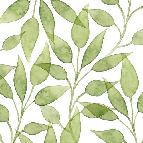 20 napkins Winds green - Green, delicate leaves 33x33cm