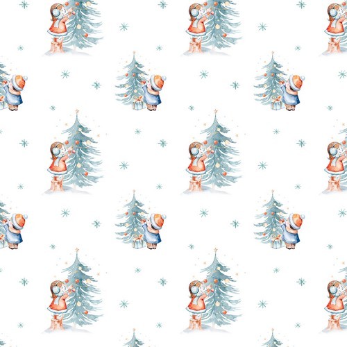 20 Servietten Looking Forward to Christmas - Kinder schmücken Weihnachtsbäume 33x33cm