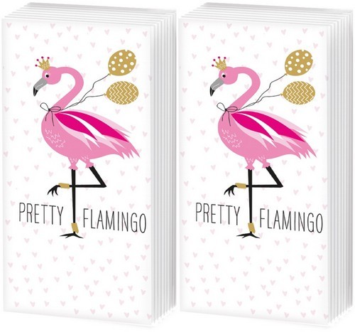 2x 10 Taschentücher Pretty Flamingo