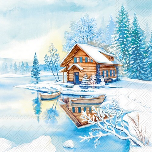 20 Servietten The Lake House - Hütte am Wintersee 33x33cm