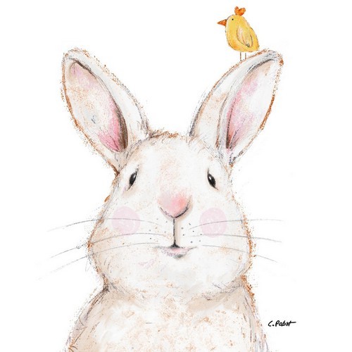 20 napkins Rabbit & Friend - Rabbit with little bird 33x33cm