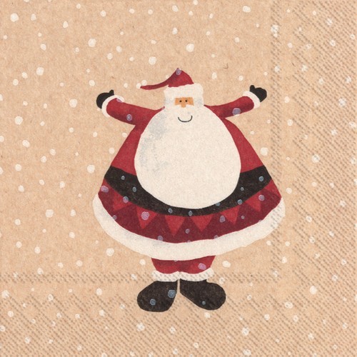 20 recycled paper napkins Nico - Santa in a snowfall 33x33cm