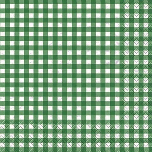 20 napkins checkered dark green 33x33cm