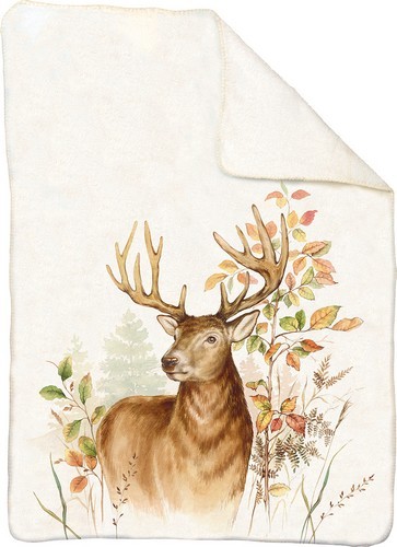 Kuscheldecke aus Polyester Hunted Deer - Naturausschnitt Hirsch BxH 130 x 180cm