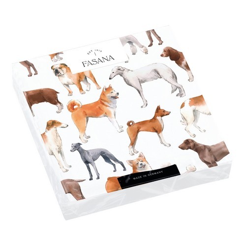 20 Napkins Dog Love - Various breeds of dogs 33x33cm