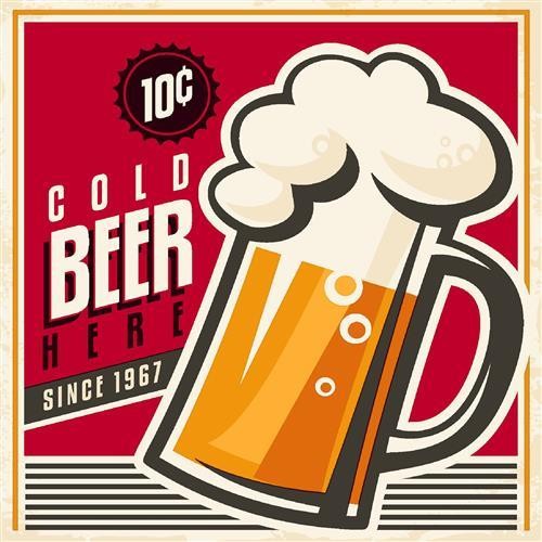 20 Cocktailservietten Cold Beer – Gekühltes Bier 24x24cm