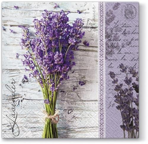 20 Servietten Lavender Bouquet - Frischer Lavendelstrauß 33x33cm