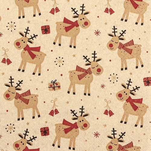 20 Servietten nachhaltig Lovely Deers - Liebevolle Rentiere 33x33cm