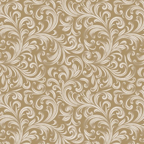 20 Servietten Wallpaper Ornament gold - Ranken Barock-Stil weiß auf gold 33x33cm
