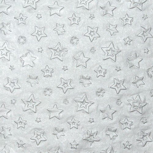 16 Servietten geprägt Embossed Stars silver - Sterne silber 33x33cm