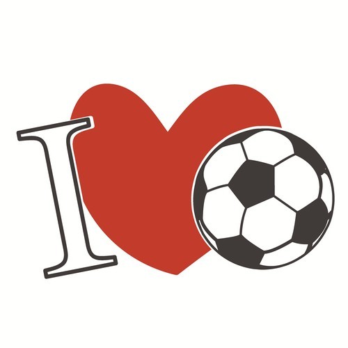 20 napkins Football Heart - I love soccer 33x33cm