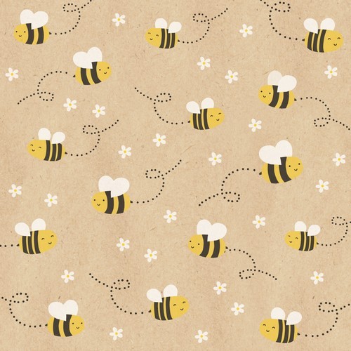 20 Servietten aus Recycling-Papier Just Bee - Kleine, fliegende Bienen 33x33cm