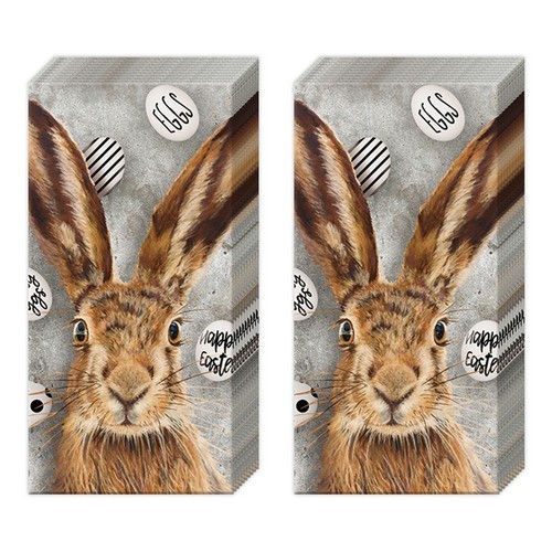 2x 10 handkerchiefs Oh my Rabbit - bunny with big ears