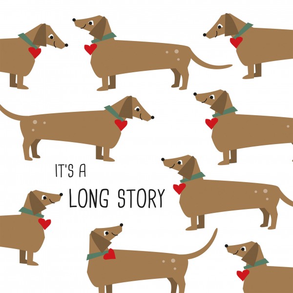 20 napkins Long Story - Long story with dachshund 33x33cm